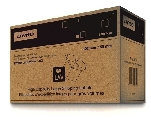 Etiquetes Dymo Label Writer 102X59 Mm Pack 2 Rotlles 575 Uts.Paper Blanc Enviament Alta Capacitat