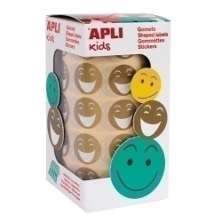 Gomets Apli Cara Feliç Smile Rotllo 30H Circulo Ø 20Mm Daurat 900 Uts. (14374)