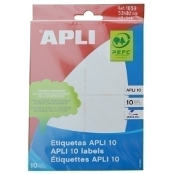 Etiquetes Adh.Manuals Bossa Apli Blanques 10H C.Romos 53X 82 Mm 40 Uts.(01659)