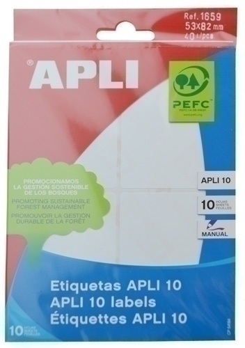 Etiquetes Adh.Manuals Bossa Apli Blanques 10H C.Romos 53X 82 Mm 40 Uts.(01659)