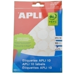 Etiquetes Adh.Manuals Bossa Apli Blanques 10H Rodones Ø 25 Mm 240 Uts.(01629)