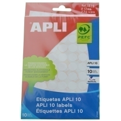 Etiquetes Adh.Manuals Bossa Apli Blanques 10H Rodones Ø 13 Mm 770 Uts.(01626)