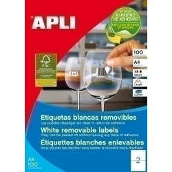 Etiquetes Adh.Impr.Apli A4 Blanca C.Rectes Removible Caixa 100H 210X148 Mm 200 Uts.(03059)