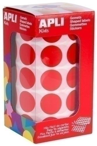 Gomets Apli Rotllo 59H Circulo Ø 20 Mm Vermell 1.770 Uts. (04861)