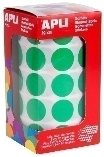 Gomets Apli Rotllo 59H Circulo Ø 20 Mm Verd 1.770 Uts. (04862)