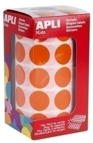 Gomets Apli Rotllo 59H Circulo Ø 20 Mm Taronja 1.770 Uts. (11488)