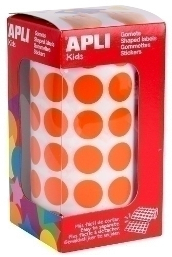 Gomets Apli Rotllo 59H Circulo Ø 15 Mm Taronja 2.832 Uts. (11483)
