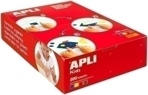 Gomets Apli Caixa 200H Rectangle 3 Tam.Surt. 4 Col.Surt.(Am-Az-Rj-Vd) 6.800 Uts. (00704)