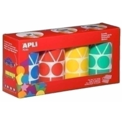 Gomets Apli Rotllo 59H Xl Figures Geom.(Cl.,Tr.,Cd.,Rg.) 27 Mm Pack 4 Rotllos (Am-Az-Rj-Vd) 5.428 Ut