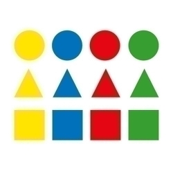 Gomets Apli Bossa Removibles 12H Figures Geom.Grans (Cl.,Tr.,Cd.) 4 Col.Surt.(Am-Az-Rj-Vd) 468 Uts.