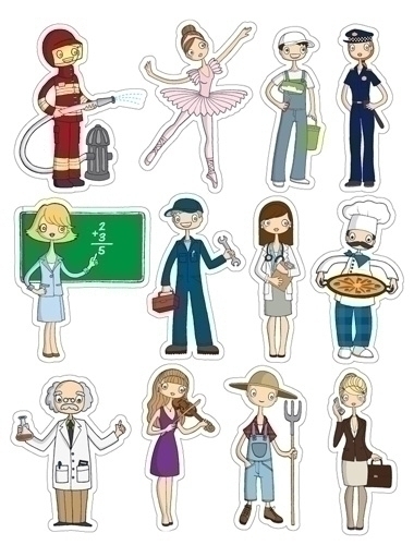 Gomets Apli Temàtics Bossa 12H Removibles Professions 144 Uts. (11452)