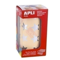 Gomets Apli Metal·litzats Rotllo 59H Estrella Gran Plata 1.416 ut. (12045)