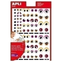 Gomets Apli Bossa 3H Ulls Taronja/Rosa/Vermell Removible 312 Uts. (13855)