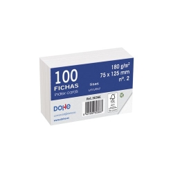 Fitxes Dohe Llisses 75X125Mm (Nº2) Paquet De 100