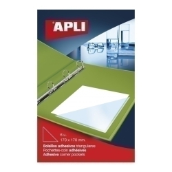 Funda Adhesiva Apli 170X170Mm Butxaca Triangular Paquet De 6