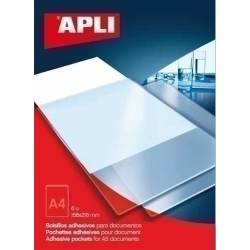 Funda Adhesiva Apli A4 Butxaca Paquet De 6