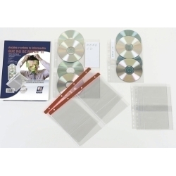 Funda Cd/Dvd Iberplas Pvc A4 Amb 4 Talad. C/Refzo. 4 Dpt. (150µ) Paquet De 15