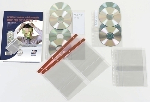 Funda Cd/Dvd Iberplas Pvc A4 Amb 4 Talad. C/Refzo. 4 Dpt. (150µ) Paquet De 15