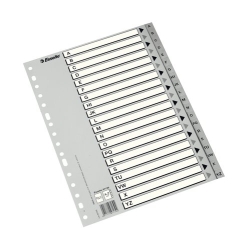 Índex Esselte Pp Alfabètic A4 20 Pestanyes 16 Trepants Gris