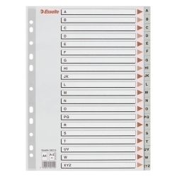 Índex Esselte Pp Alfabètic A4 20 Pestanyes 11 Trepants Gris Amb Ind.Col.