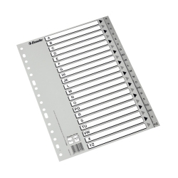 Índex Esselte Pp Alfabètic Fº 20 Pestanyes 16 Trepants Gris (11604)