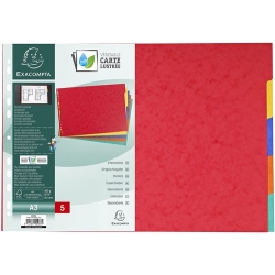 Separadors Exacompta Cartolina Lustrada 400Gr A3 5 Pestanyes