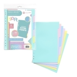 Separadors Fitxer Soft Pp Extra Fort A4 6 Pestanyes