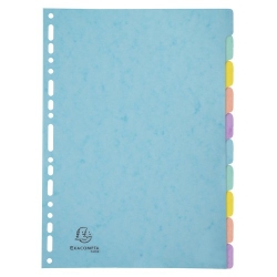 Separadors Exacompta Aquarel Cartolina Lustrada A4 400G 10 Pestanyes 17 Trepants