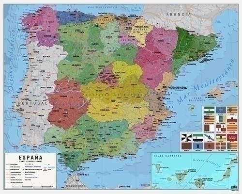 Mapa Erik Mural 40X50 Cm Espanya