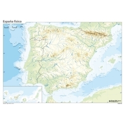 Mapa Mut Erik Color Fisico Espanya