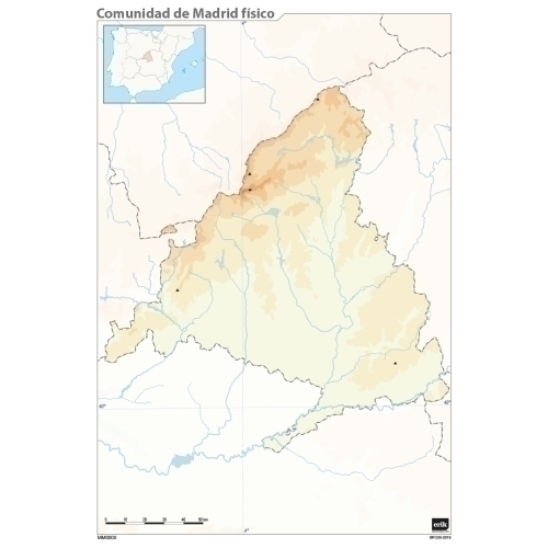 Mapa Mut Erik Color Fisico Comunidad De Madrid