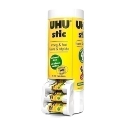 Barra De Pegamento Uhu Expositor De 96 Surtido
24X 41307 Barra 8 Gr
48X 41407 Barra 21 Gr
12X 41452