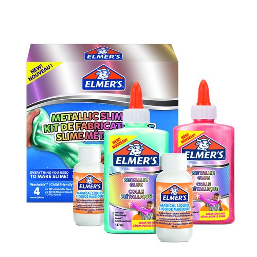 Joc Elmer´S Slime Starter Pack Kit Complet Colors Metalics 2X Cola Metallic 147Ml 2X Liquido Magico