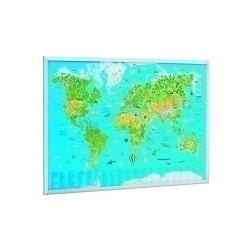 Tauler Suro Faibo Lleuger Marco Pi 60X90 Cm Mapamundi Infantil