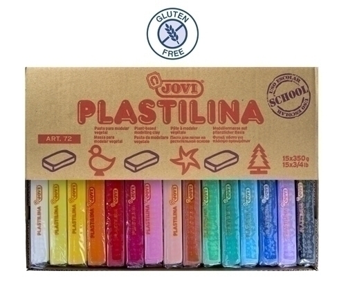 Plastilina Jovi 72 Pastilla 350 Gr. Surtido Caja De 15