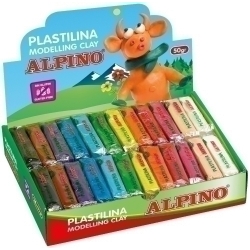 Plastilina Alpino Standard 50.Gr Caixa 24 Assortides