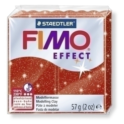 Pasta Modelar Fimo Effect Vermell Purpurina 57 Gr.