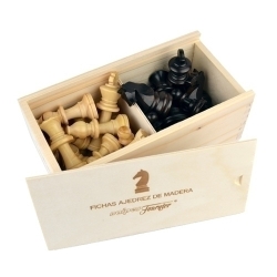 Joc Fitxes Escacs Fusta Luxe St Nº4 Caixa Fusta