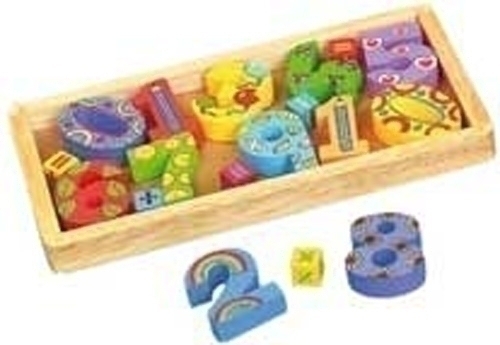 Bloc Construcció Fusta Smart Numeros Decorat Caixa De 16