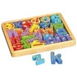 Bloc Construcció Fusta Smart Lletres Decorat Caixa De 26