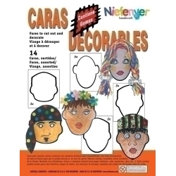 Careta Cartolina Per Retallar I Decorar Cares Niefenver Pack De 14