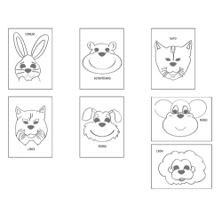 Careta Cartolina Per Retallar I Decorar Animals Niefenver Pack De 14