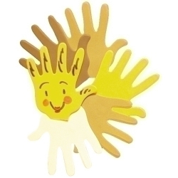 Siluetes Mans Etniques Niefenver 4 Races Pack De 10 Mans De Cartolina 4 Colors 9X9Cm