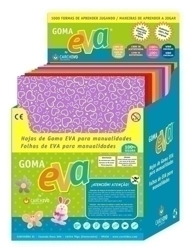 Goma Eva Fitxer Estampada Fulla 45X60 Cm Expositor De 140 50 Ut. Sèrie Sol Assortiment 50 Ut. Sèrie
