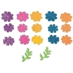 Goma Eva Fixo Kids Adhesiva Amb Purpurina Flors Pack 58 Figures
