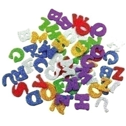 Goma Eva Fixo Kids Adhesiva Amb Purpurina Lletres Pack 78 Figures