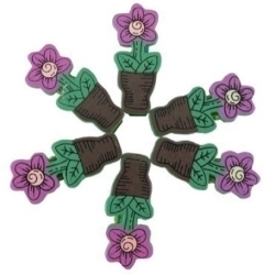 Pinces Smart Fusta Testos Amb Flors Pack De 6