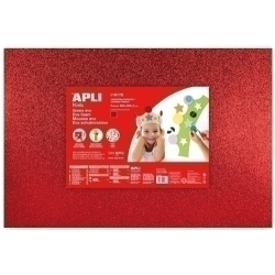 Goma Eva Apli Fulla 40X60 Cm Purpurina Vermell Paquet De 3