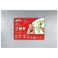 Goma Eva Apli Fulla 40X60 Cm Purpurina Plata Paquet De 3