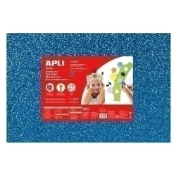 Goma Eva Apli Fulla 40X60 Cm Purpurina Blau Paquet De 3